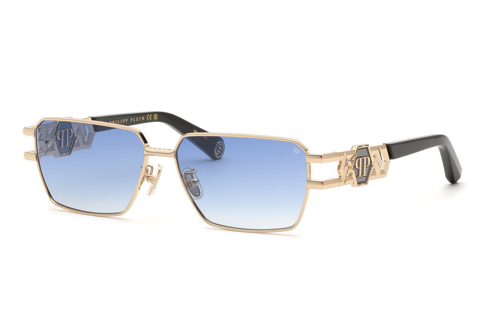 PHILIPP PLEIN SUN SPP210M Sunglasses ROSE GOLD W BLUE GRAD (300Y) 59mm